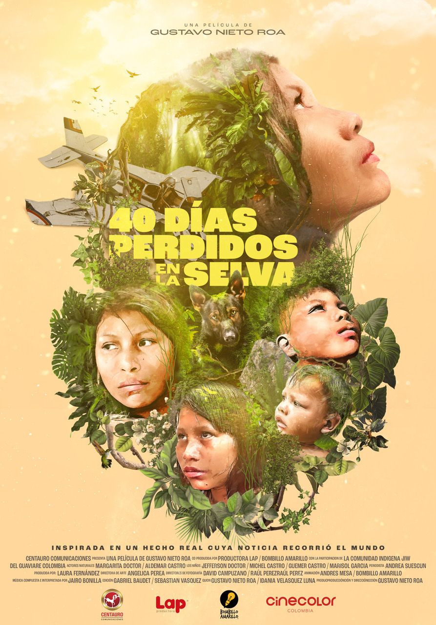 40 Días Perdidos en la Selva — poster for the film 40 Days Lost in the Jungle, directed by Gustavo Nieto Roa.