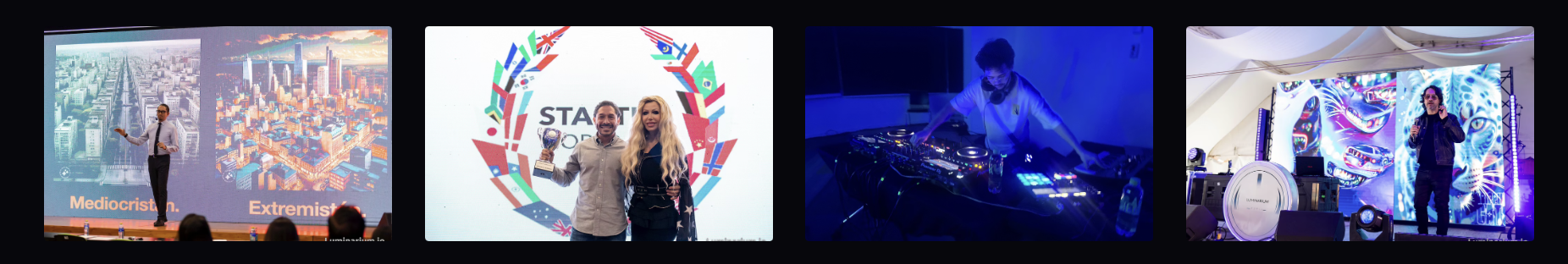 Luminarium talks, Startup World Cup winners, DJ sets and live shows